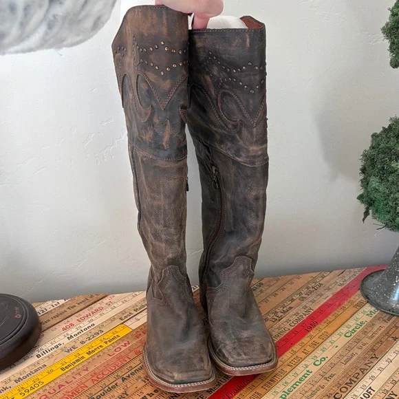 Dan Post Dark Brown Heeled Boots - Picture 3 of 8